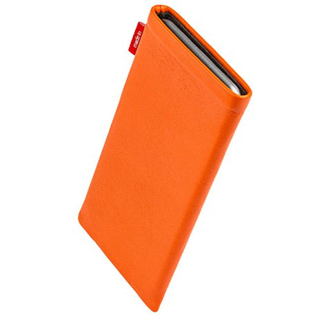 fitBAG Beat Orange - Funda personalizada para Samsung Galaxy S22 Ultra | Fabricada en Alemania | Funda de piel de napa fina con forro de microfibra para limpieza de pantallas