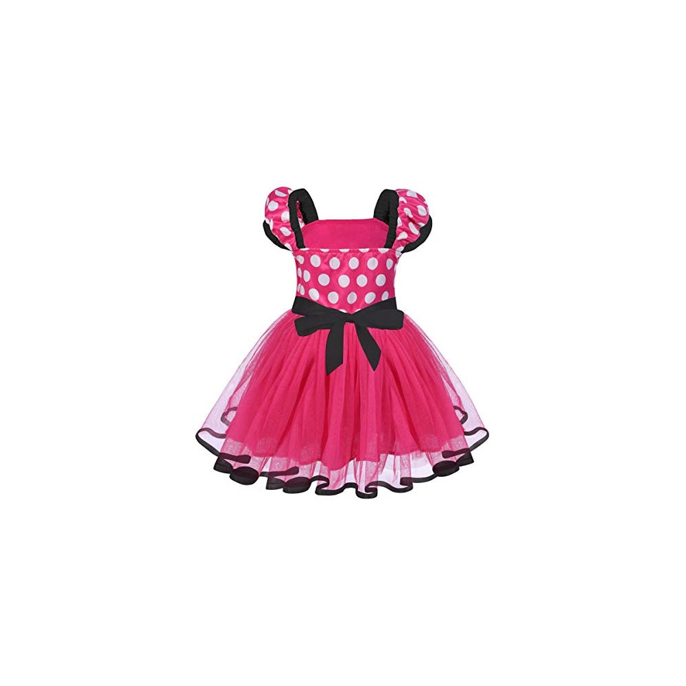 Disfraces de princesa con lunares rosado talla 2 años
