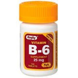 Vitamina B-6 25 mg, 100 comprimidos, Watson Rugby