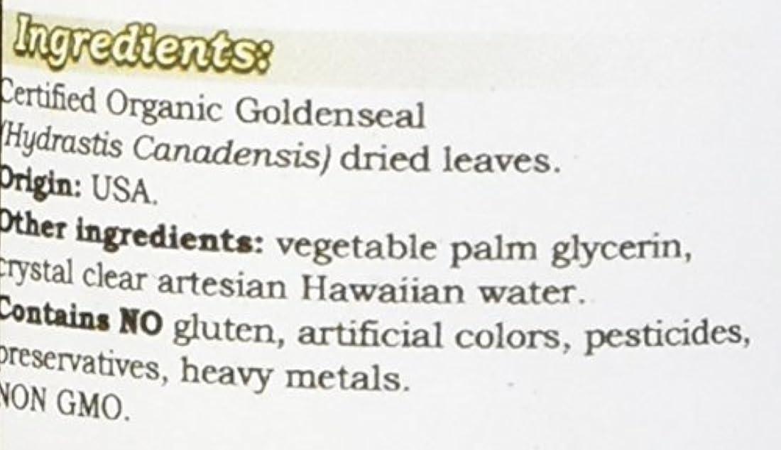 Goldenseal Extracto Líquido Libre de Alcohol