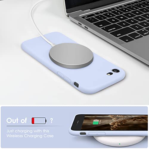 DTTOCASE - Funda para iPhone SE 2022/2020, iPhone 8, iPhone 7, funda de silicona líquida para iPhone SE 8 7 de 4.7 pulgadas, funda protectora colorida suave y sedosa para niñas y mujeres, azul claro
