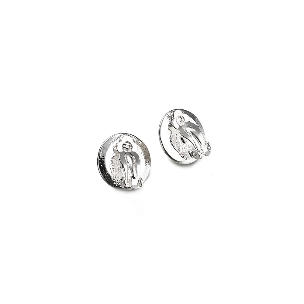 Aretes de clip redondos de perlas para mujer