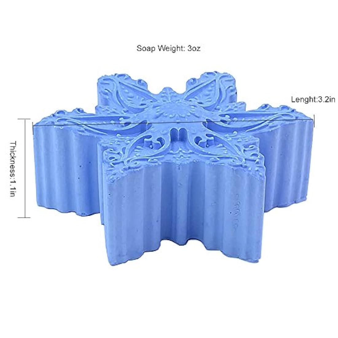 Moldes de silicona para jabón de copo de nieve 3D para hacer jabón, fondant, decoración de tartas, moldes de silicona hechos a mano