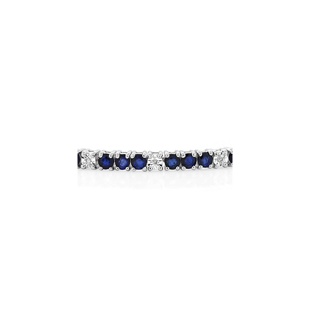 Pulseras y tobilleras de plata de ley con zafiro azul