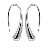 Pendientes colgantes de hilo de plata  blanco / 1 par