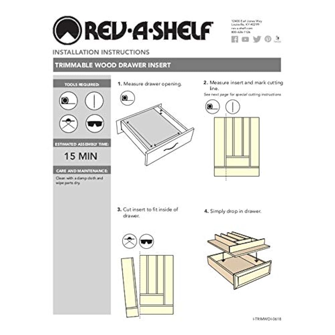 Rev-A-Shelf - Bandeja de madera poco profunda, Madera, Rojo