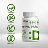 Suplemento Ginkgo Biloba,500 mg por porción, 240 cápsulas