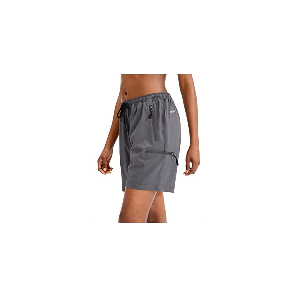 Shorts cortos de senderismo para mujer talla 3XL Gris oscuro