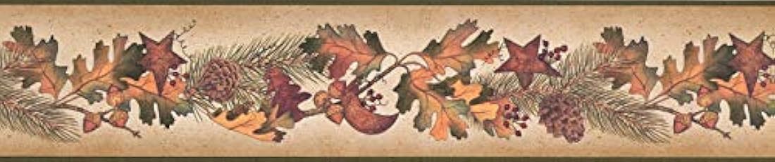 Papel tapiz Pintado con diseño de Hojas Otoño