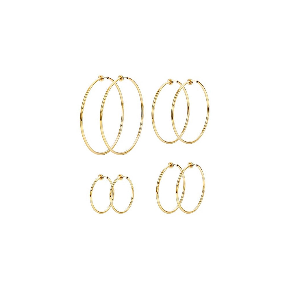 Aretes de pendientes de aro de acero inoxidable para mujer