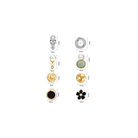 Aretes de clip para mujer 8 pares