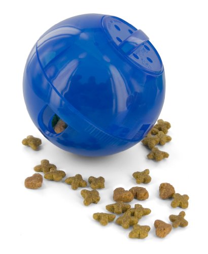 Dispensador de comida para gatos azul