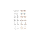 Aretes de flor de loto circonita cúbica para mujer 12 pares