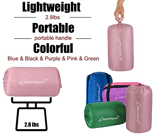 Clostnature Saco de dormir para adultos y niños, ligero saco de dormir para niñas, niños, jóvenes, ultraligero saco de dormir para clima frío, saco de compresión incluido (cremallera derecha)
