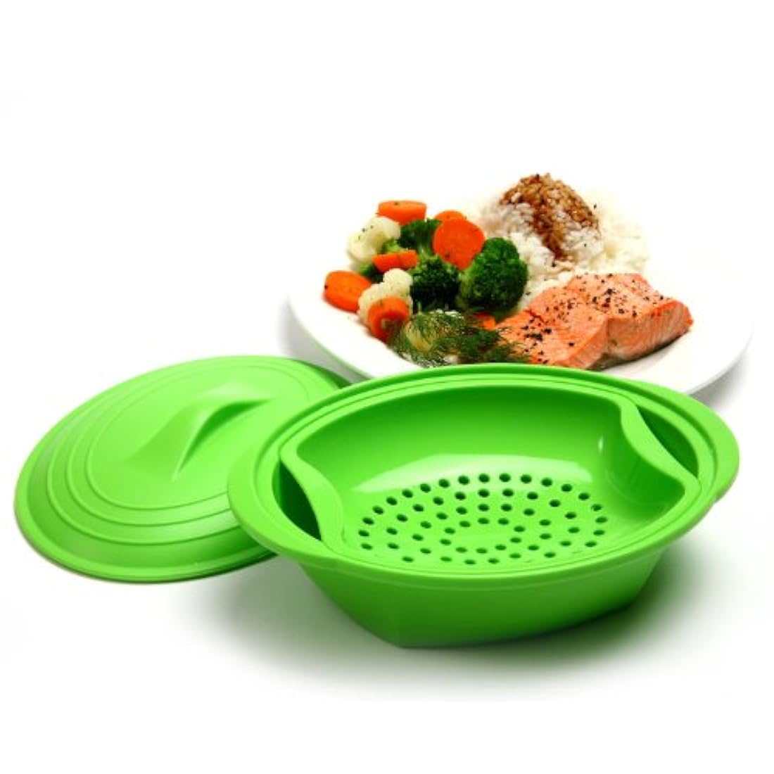 Norpro Silicone Steamer with Insert, Green