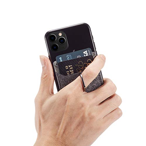 Tarjetero para la parte posterior del teléfono, bloqueo RFID, bolsillo con anillo de bloqueo RFID, para la mayoría de teléfonos inteligentes