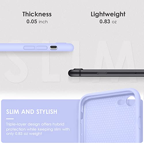 DTTOCASE - Funda para iPhone SE 2022/2020, iPhone 8, iPhone 7, funda de silicona líquida para iPhone SE 8 7 de 4.7 pulgadas, colorida y suave funda protectora para niñas y mujeres, color morado clavo