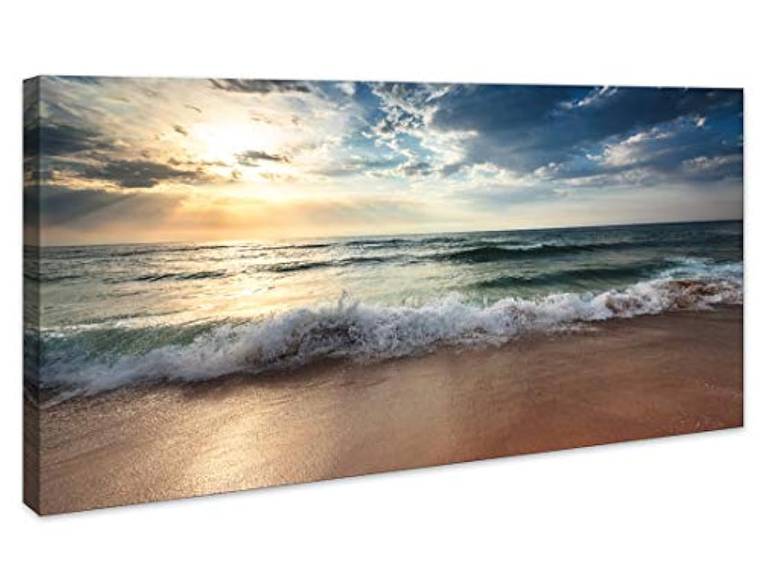 HUADAOART Arte de Pared Decoración Atardecer Océano Playa