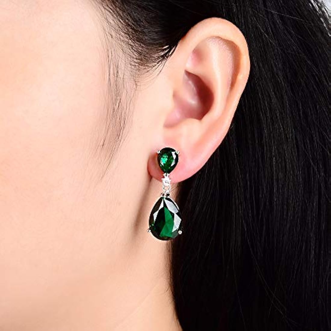 Pendientes colgantes con forma de lágrima y circonita cúbica