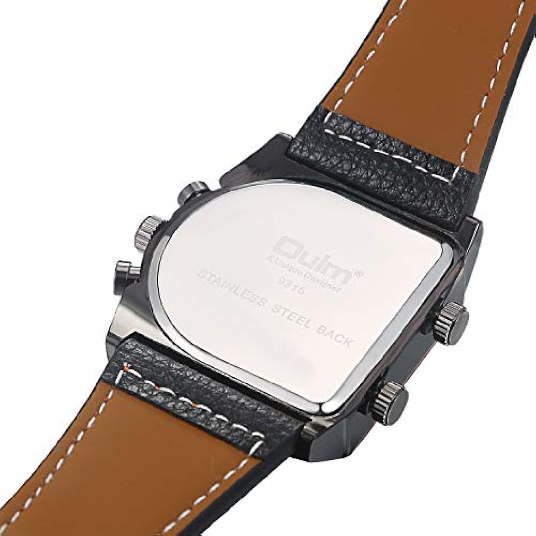 Reloj de piel para hombre con 3 zonas horarias Lancardo