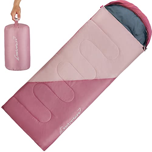 Clostnature Saco de dormir para adultos y niños, ligero saco de dormir para niñas, niños, jóvenes, ultraligero saco de dormir para clima frío, saco de compresión incluido (cremallera derecha)
