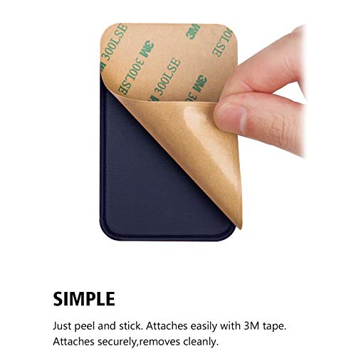 OBVIS Bolsillo para teléfono celular, tarjetero autoadhesivo con adhesivo 3M RFID, tarjetero para tarjeta de crédito ATM, para iPhone Android, 2 unidades, color azul