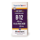 microlingual no Shot Cyanocobalamin B12 (1000mcg) + B6 & ácido fólico (400mcg), 076635901319, 100, 1, 1