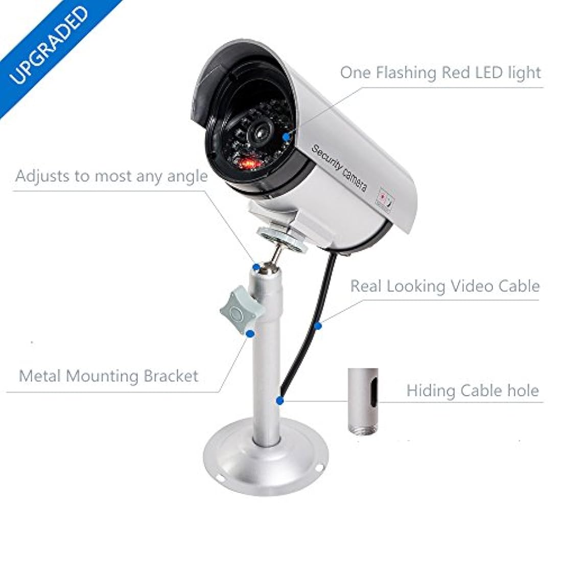 Wali- Cámara de seguridad de vigilancia CCTV falsa