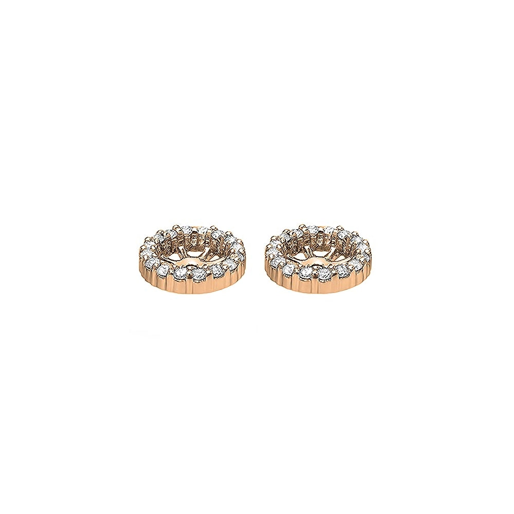 Aretes extraíbles de diamante blanco redondo para mujeres