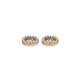 Aretes extraíbles de diamante blanco redondo para mujeres