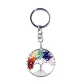JOYA Mujeres Keychian 7 Chakra Árbol de la vida Llavero