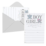 tarjeta de invitacion con diseño de elefantes(25 unidades)