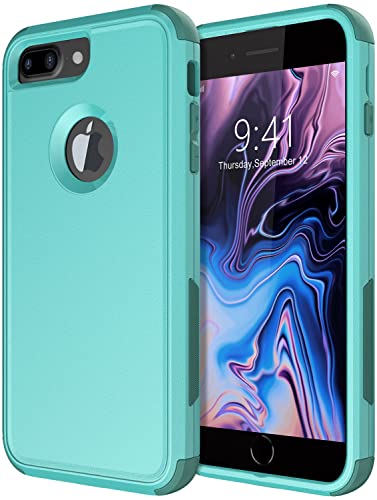 Diverbox Funda para iPhone 8 Plus, iPhone 7 Plus [a prueba de golpes] [a prueba de gotas] [a prueba de polvo], funda protectora resistente para Apple iPhone 8 Plus y 7 Plus (verde azulado)