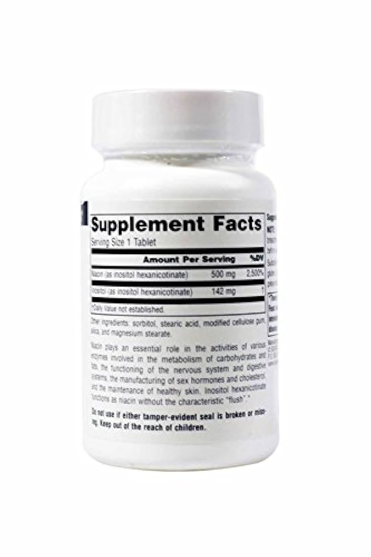 Source Naturals no-flush Niacina 500 mg pestañas, 60 CT