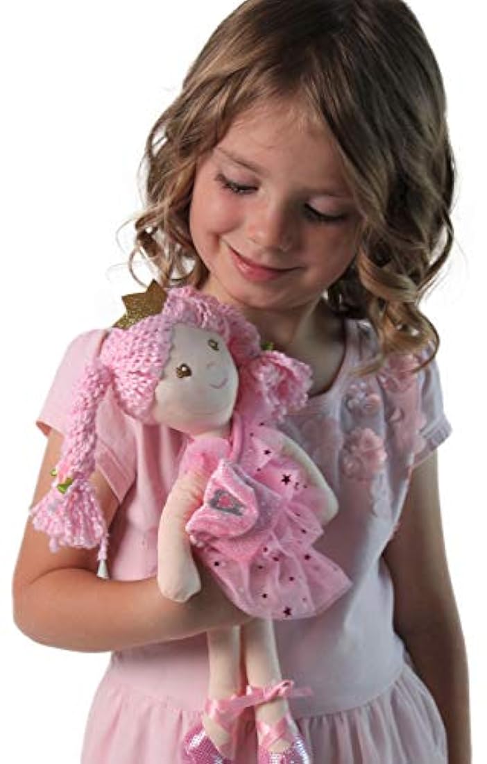 Muñeca de peluche con diente de princesa rosa