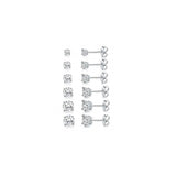 Aretes de tuerca chapados en oro blanco de 18 quilates