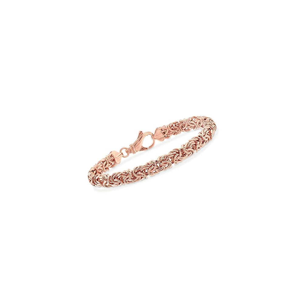Pulseras bizantina pequeña de plata de ley