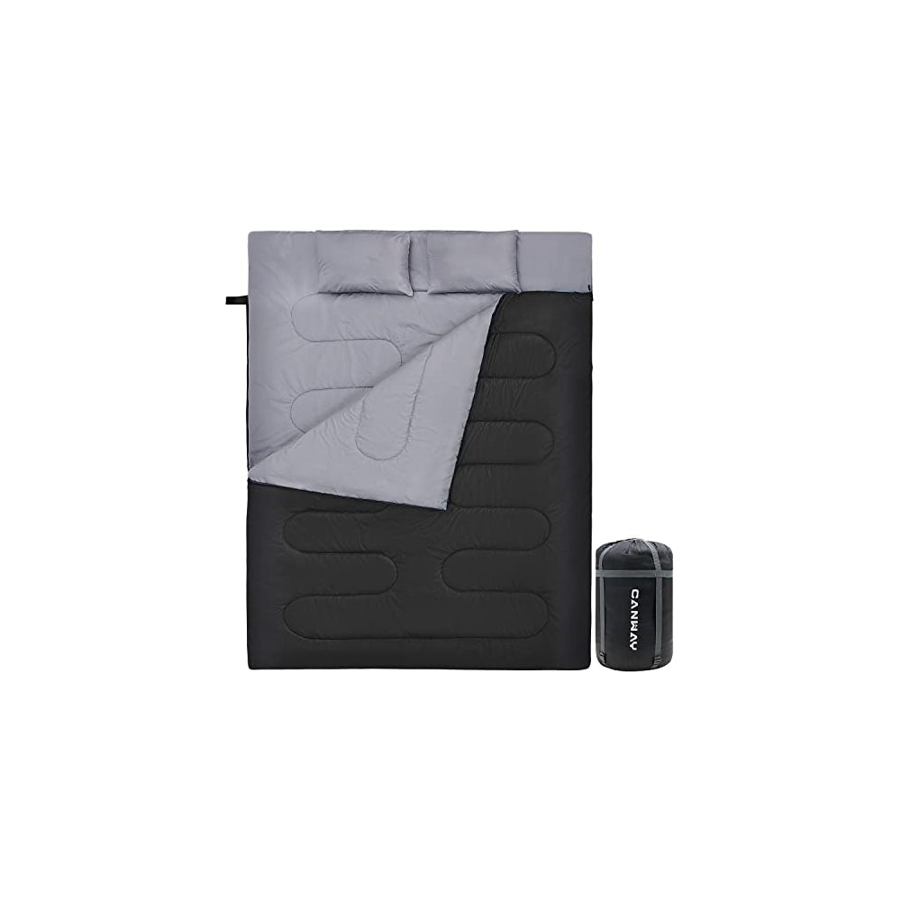 Saco de Dormir Doble Ligero Impermeable con 2 Almohadas