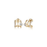 Aretes tipo dormilona triples chapados en oro de 14 quilates