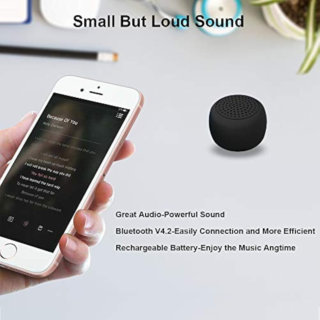 Altavoz inalámbrico pequeño con Bluetoot(negro)