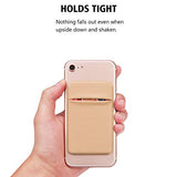 OBVIS Bolsillo autoadhesivo para teléfono celular, funda tipo cartera con adhesivo 3M RFID, tarjeta de crédito, tarjeta de crédito, ATM, tarjetero para iPhone Android dorado
