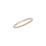 Pulseras bizantina plana de oro rosa de 18 quilates