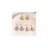 Aretes colgante con diseño luna y estrella para mujeres