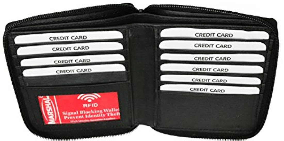 Cartera RFID bloqueo para hombrecon cierre de piel suave ID
