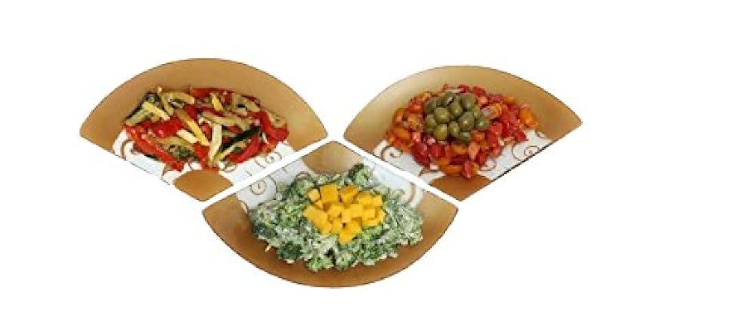 3 platos de vidrio forma de abanico GREAT AMERICAN CLASSICS