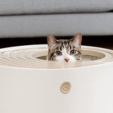 Caja de arena para gatos con entrada superior IRIS blanca