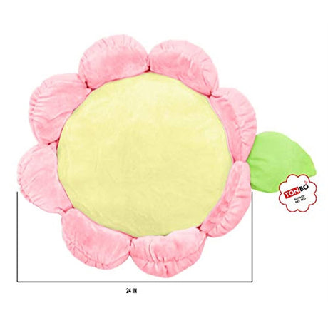 Cama de felpa suave de 61cm, perros y gatos, rosa pastel
