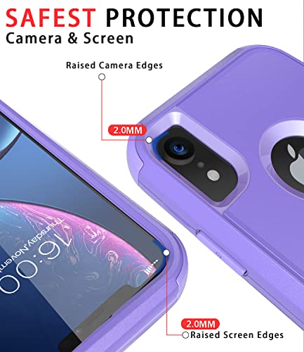 Diverbox Funda para iPhone Xr [a prueba de golpes] [a prueba de polvo], funda de protección resistente para Apple iPhone XR (morado)