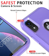 Diverbox Funda para iPhone Xr [a prueba de golpes] [a prueba de polvo], funda de protección resistente para Apple iPhone XR (morado)