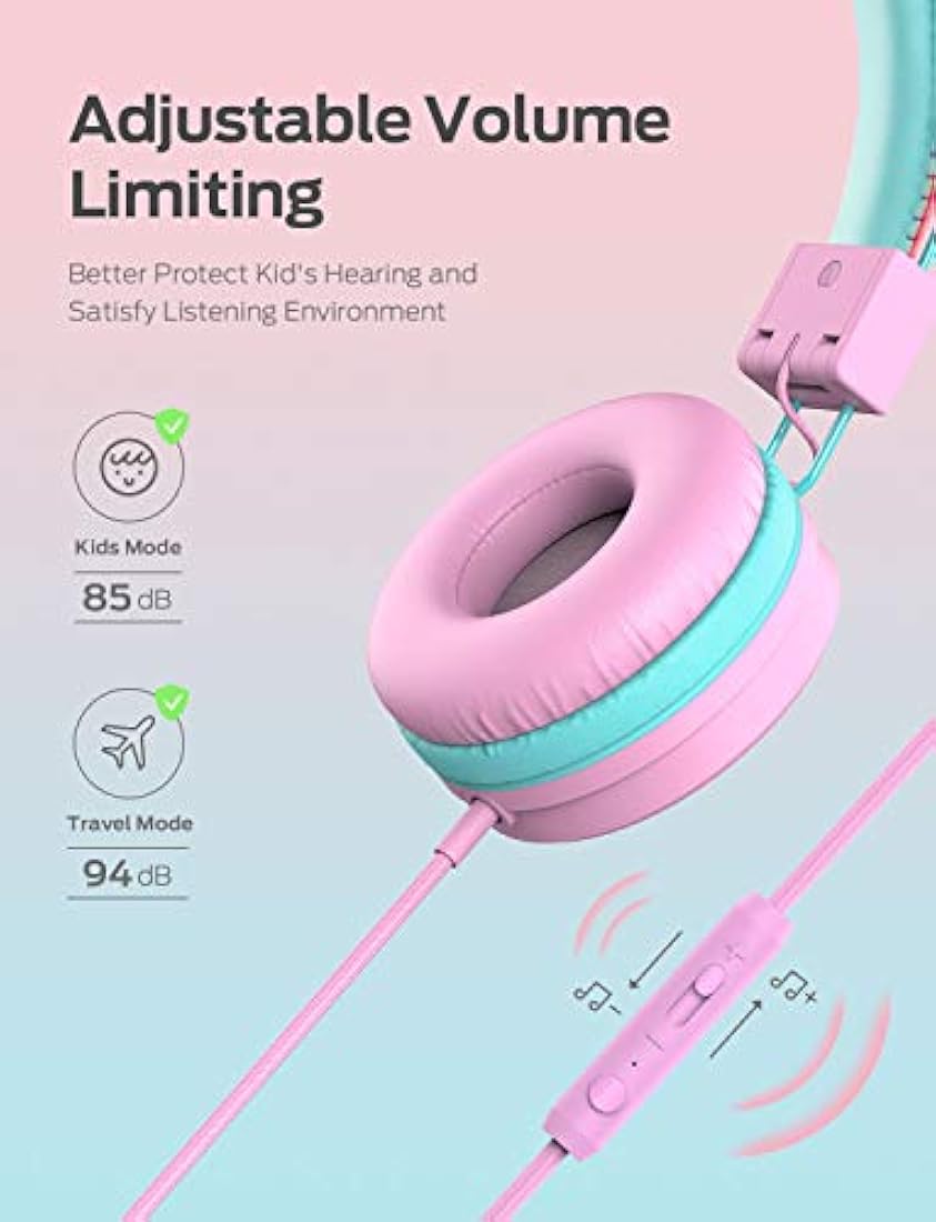 iClever - Auriculares con cable para niños